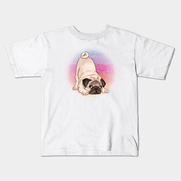 Pug Christmas Kids T-Shirt by HobbyAndArt